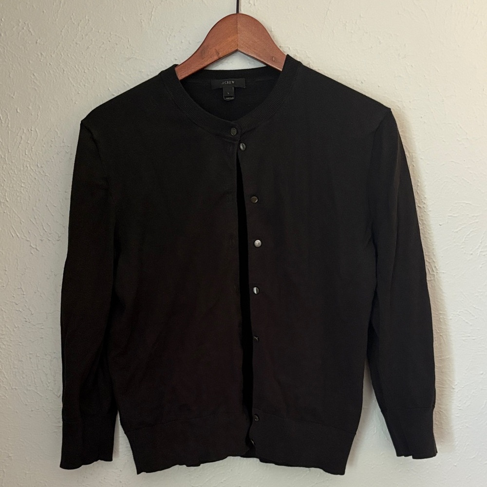JCrew Black Jackie Button-Up Cardigan